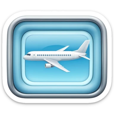 Light blue airplane window  sticker
