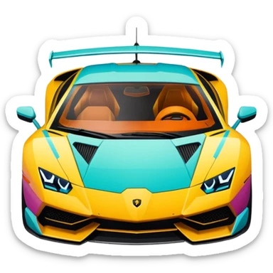 A retro sticker of a Lamborghini Sian sticker