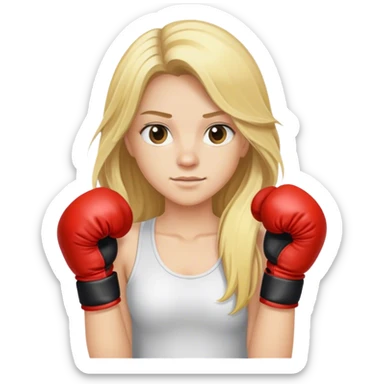 à beatiful long hair blonde with boxer gloves sticker