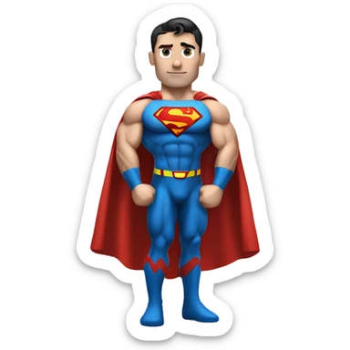 White bodybuilder Superman sticker