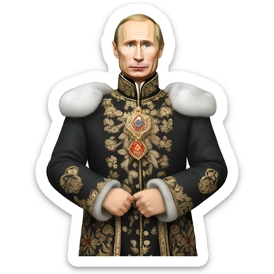 vladimir putin in Romanov dress full body sticker