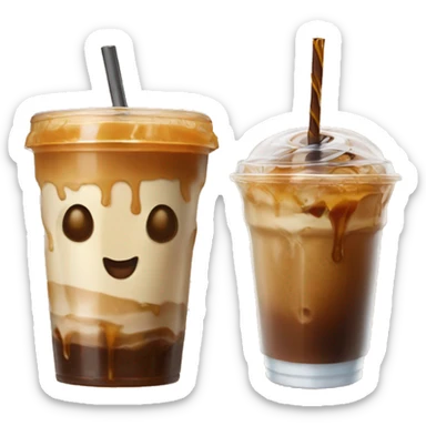 Iced coffee with caramel drizzle  sticker
