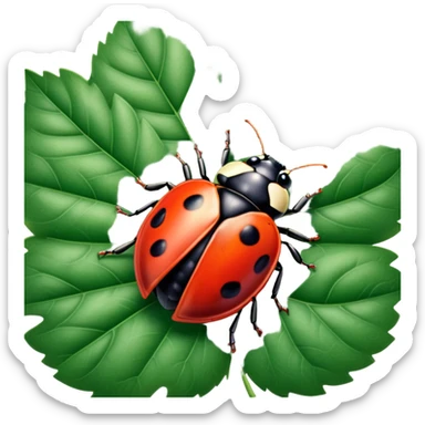 Ladybug on a leaf sticker