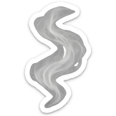 a delicate, see-through swirl of white mist, not dense, evoking the feeling of walking through steam, transparent background sticker