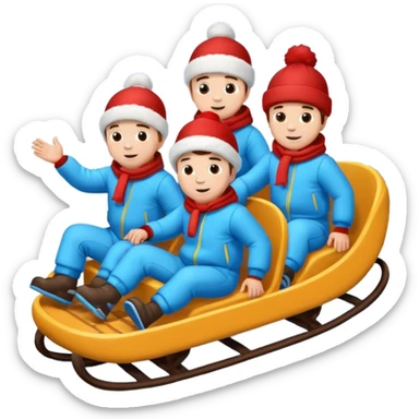 Group of 3 boys riding a coaster in the snow sticker