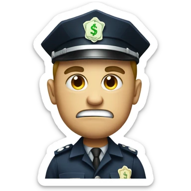 police angry with money sticker