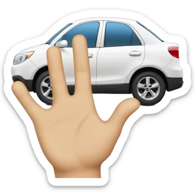 a hand in the shape of a car waving sticker