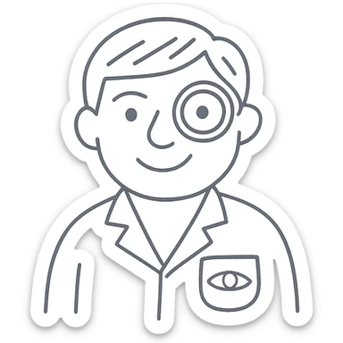 An eye doctor emoji with a gray color sticker