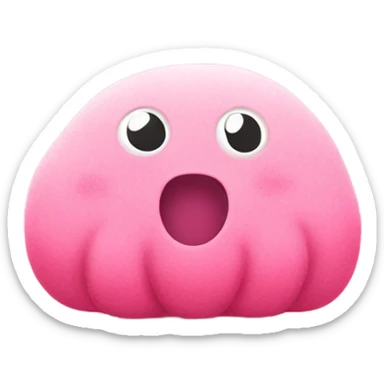 cute frowning jellycat, pink sticker