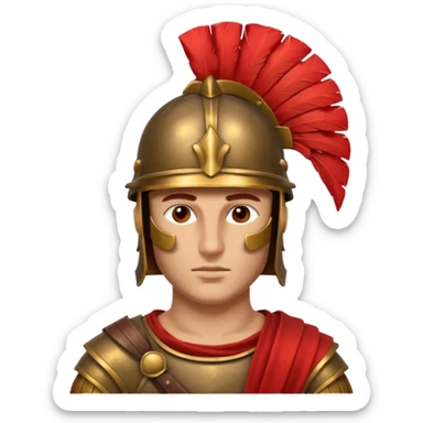 roman soldier head, stylized roman helmet with plume sticker