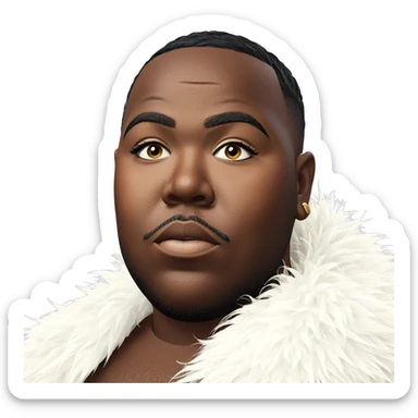 realistic portrait of dark-skinned male sticker