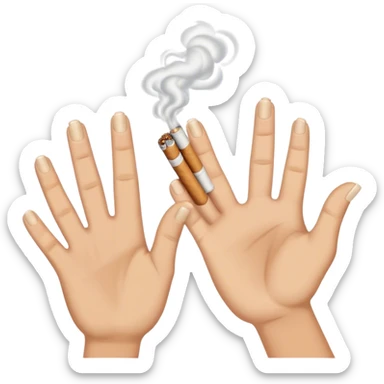 Clapping hands while smoking cigarettes  sticker