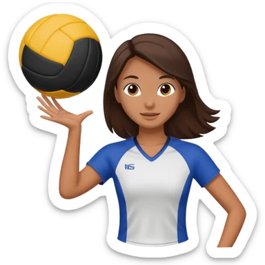 una chica morena jugando voleibol sticker