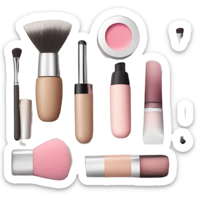 Make up products in pink and beige  sticker