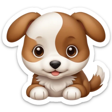 cute puppy dog with floppy ears sticker