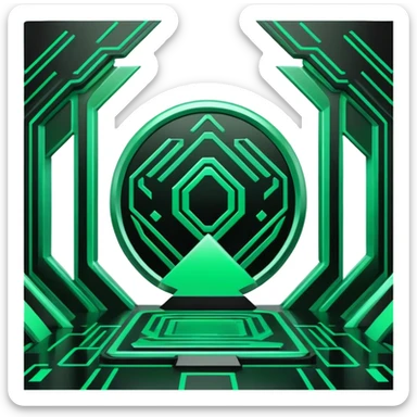  Black And Green Cyber Aesthetic Scenery Deco sticker