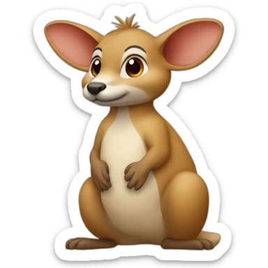 Kangourou avec la tête d'un canard sticker