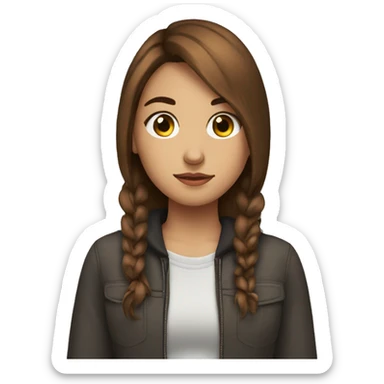 Depression realest girl with brown hair sticker