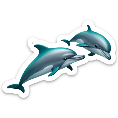 Two dolphins in a shootout sticker