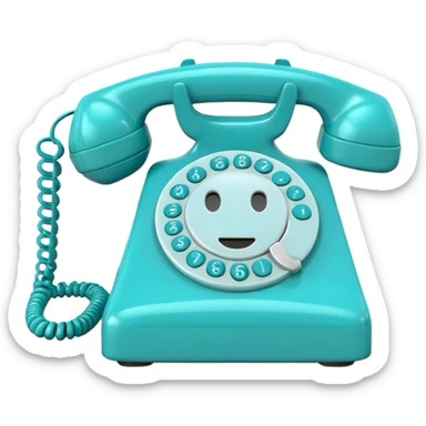 classic phone call emoji, turquoise color sticker