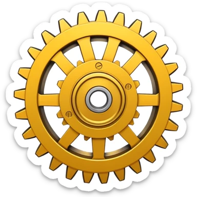 yellow gear cog sticker