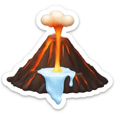 volcano with milk sticker