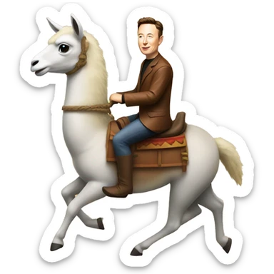 elon musk riding a lama sticker