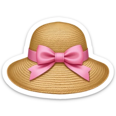 sun hat with a pink bow sticker