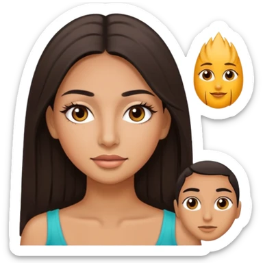 Latina with straight hair and eyelashes sticker