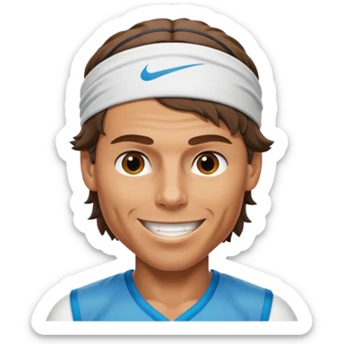rafael nadal with head band, half body sticker