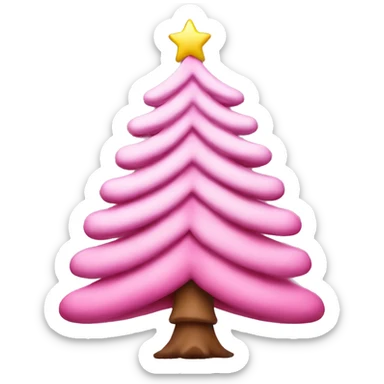 Pink Christmas tree sticker
