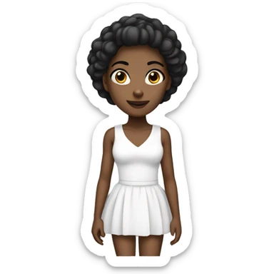 Black coquette girl wearing white sticker