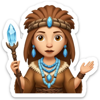 woman shaman, ice age sticker
