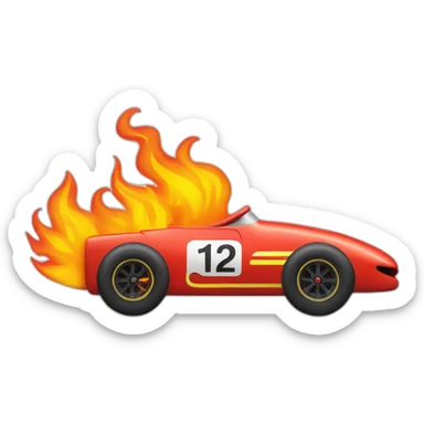 racing-car-on-fire sticker