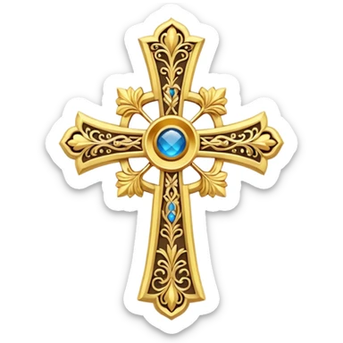 Eastern Orthodox cross. Transparent bakgrundl. sticker
