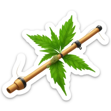 Fishing pole with some weed sticker