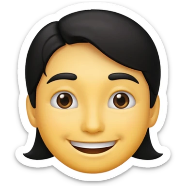 Emo emoji smiley face black hair hair sticker