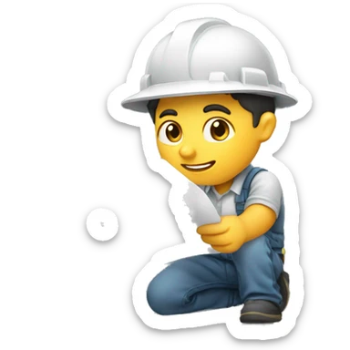 A kid architect in architect clothes drawing a buliding sticker