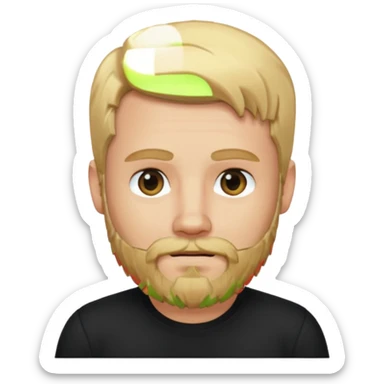 8-BitRyan blonde hair and beard, black shirt sticker