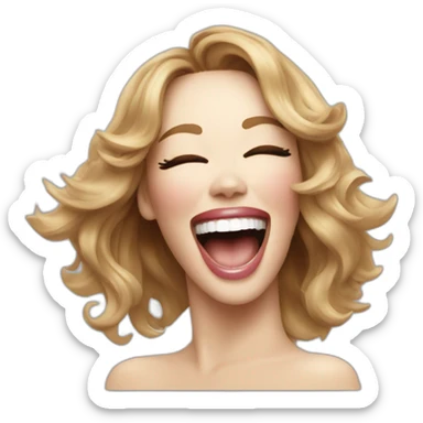 Kylie Minogue laughing sticker