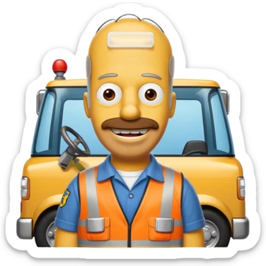 Tow Truck Homer Simpson sticker