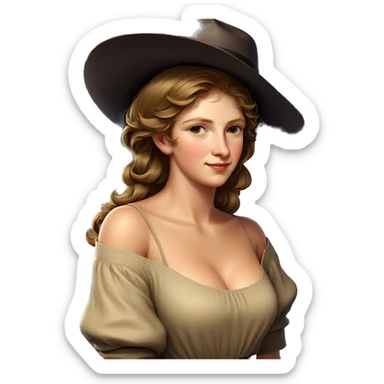 smiling girl in stylish hat sticker