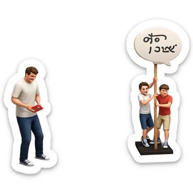 three boys in casual outfit sticker