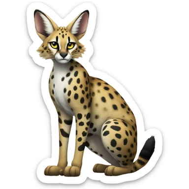 Anthro Epic Edgy Colorful Serval-Vernid-Trico full body sticker