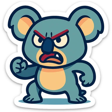angry koala in vibrant toon style sticker