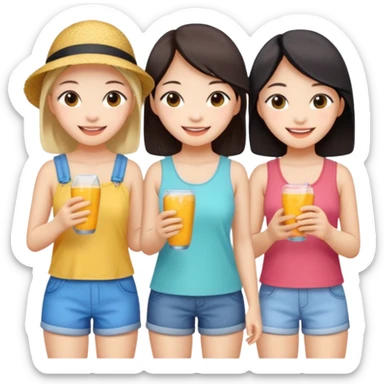 a group of friends who are female and all chinese from Hong Kong sticker
