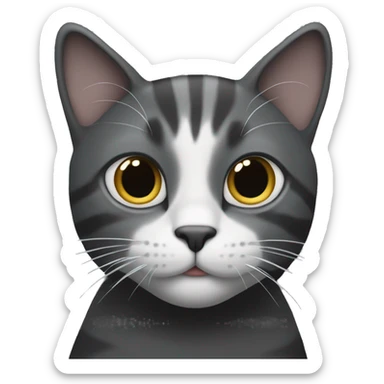 The cat is black and gray together sticker