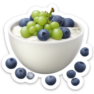 yoghurt bowl with grapes and blueberries sticker