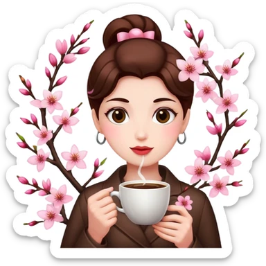 cherry-blossom-coffee sticker