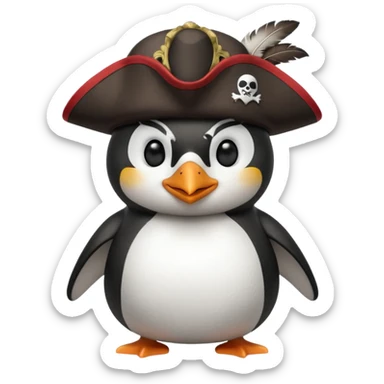pirate crew member penguin sticker
